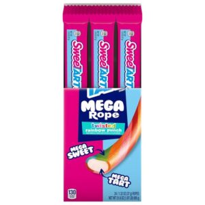 Sweetarts Mega Ropes Twisted Rainbow Punch 1.32oz 24ct